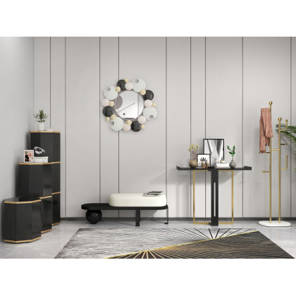 HMR Standing Coat Rack with 7 Hooks - Gold, Large