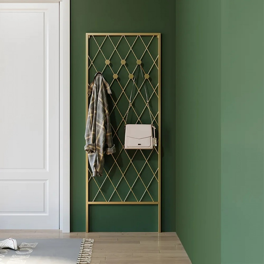 HMR - Entryway Wall Mounted Corner Coat Rack with Hooks in Gold