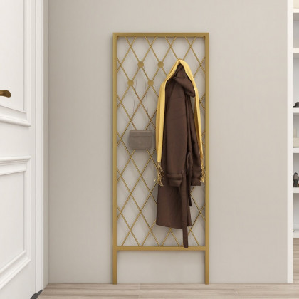 HMR - Entryway Wall Mounted Corner Coat Rack with Hooks in Gold