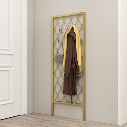 HMR - Entryway Wall Mounted Corner Coat Rack with Hooks in Gold