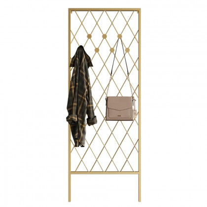 HMR - Entryway Wall Mounted Corner Coat Rack with Hooks in Gold