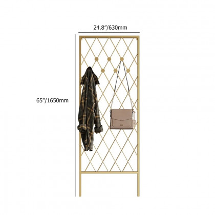 HMR - Entryway Wall Mounted Corner Coat Rack with Hooks in Gold