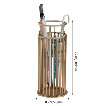 HMR - Chic Marble-Pillar-Style Umbrella Stand in Metal