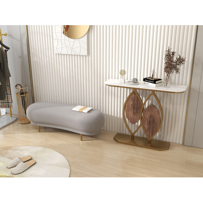 HMR - Chic Marble-Pillar-Style Umbrella Stand in Metal