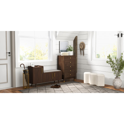 HMR - Chic Marble-Pillar-Style Umbrella Stand in Metal