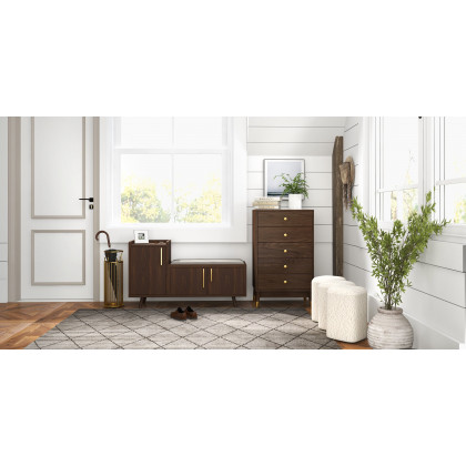 HMR - Chic Marble-Pillar-Style Umbrella Stand in Metal