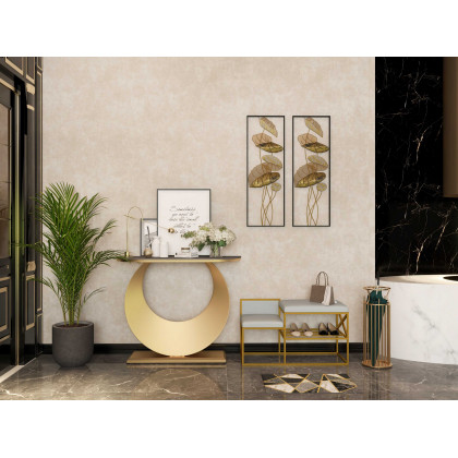 HMR - Chic Marble-Pillar-Style Umbrella Stand in Metal