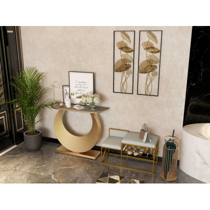 HMR - Chic Marble-Pillar-Style Umbrella Stand in Metal
