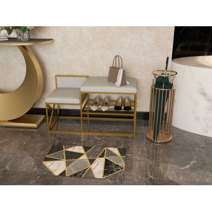 HMR - Chic Marble-Pillar-Style Umbrella Stand in Metal