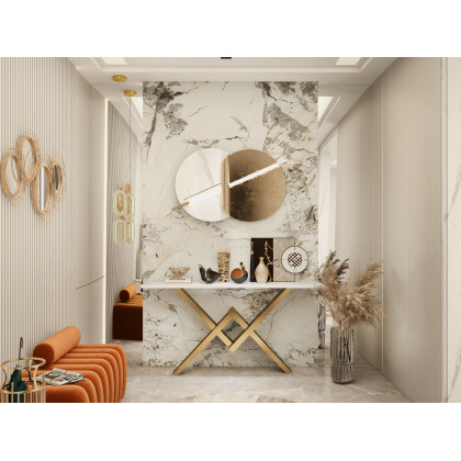 HMR - Chic Marble-Pillar-Style Umbrella Stand in Metal