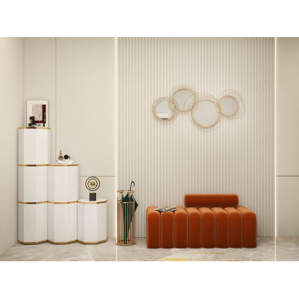 HMR - Chic Marble-Pillar-Style Umbrella Stand in Metal