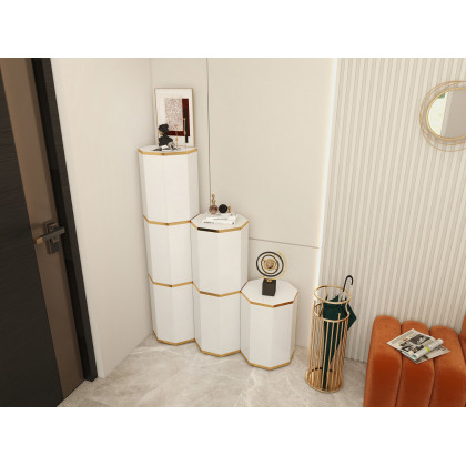 HMR - Chic Marble-Pillar-Style Umbrella Stand in Metal
