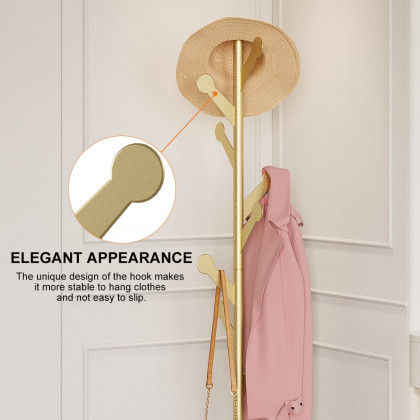 HMR - Marble Bedroom Clothing Rack with Hooks in Gold