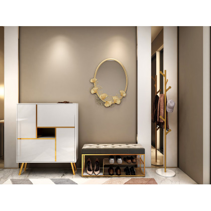 HMR - Marble Bedroom Clothing Rack with Hooks in Gold