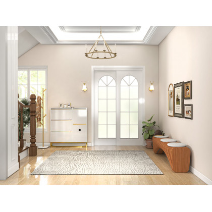 HMR - Marble Bedroom Clothing Rack with Hooks in Gold