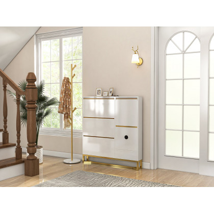 HMR - Marble Bedroom Clothing Rack with Hooks in Gold