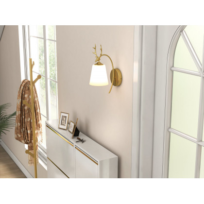 HMR - Marble Bedroom Clothing Rack with Hooks in Gold