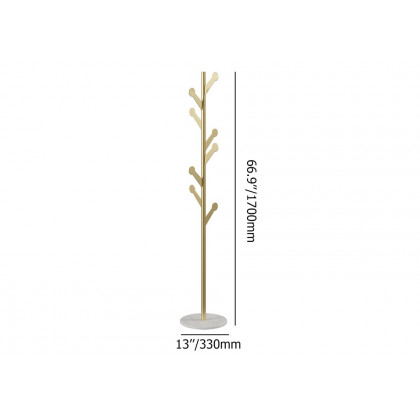 HMR - Marble Bedroom Clothing Rack with Hooks in Gold
