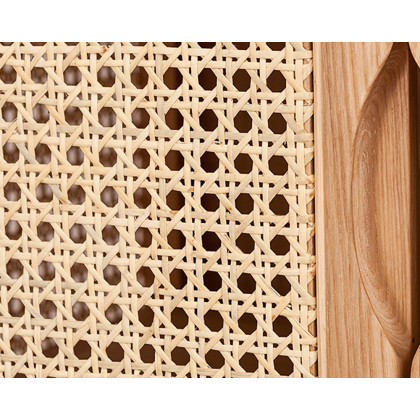 HMR - Rattan Armoire Wardrobe with 2 Doors and 4 Drawers in 78.7"H, Natural