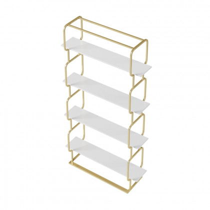 HMR Modern Freestanding 32" Etagere Bookshelf - White/Gold