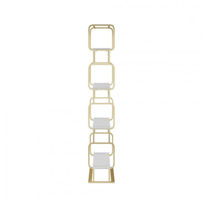HMR Modern Freestanding 32" Etagere Bookshelf - White/Gold