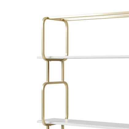 HMR Modern Freestanding 32" Etagere Bookshelf - White/Gold