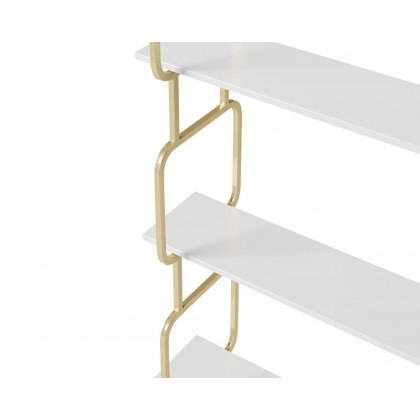 HMR Modern Freestanding 32" Etagere Bookshelf - White/Gold