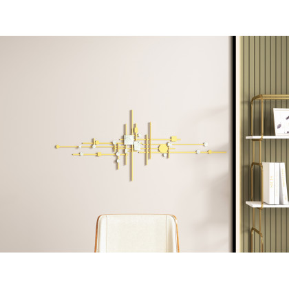 HMR Modern Freestanding 32" Etagere Bookshelf - White/Gold
