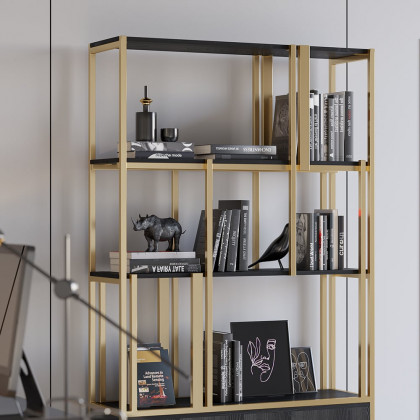 HMR - 78" 5-Tier Bookshelf with Doors in Big Storage