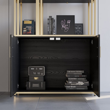 HMR - 78" 5-Tier Bookshelf with Doors in Big Storage