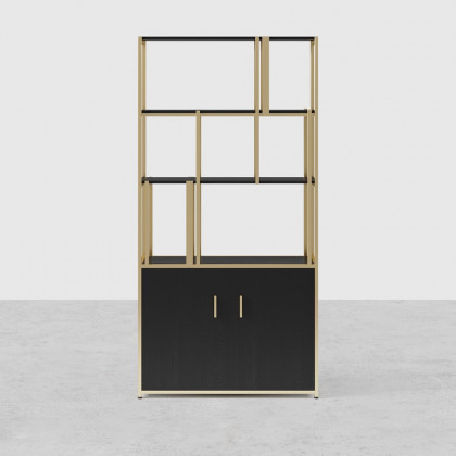 HMR - 78" 5-Tier Bookshelf with Doors in Big Storage