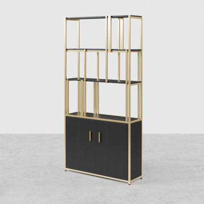 HMR - 78" 5-Tier Bookshelf with Doors in Big Storage