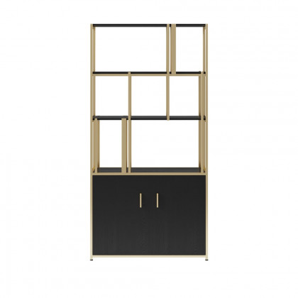 HMR - 78" 5-Tier Bookshelf with Doors in Big Storage