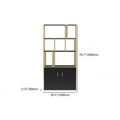 HMR - 78" 5-Tier Bookshelf with Doors in Big Storage