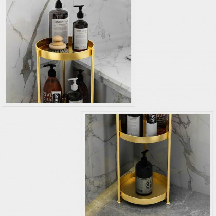 HMR - 4-Tier Free-Standing Bathroom Shelf in Gold