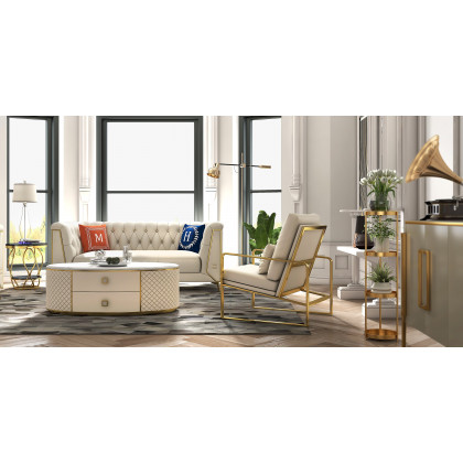 HMR - 4-Tier Free-Standing Bathroom Shelf in Gold