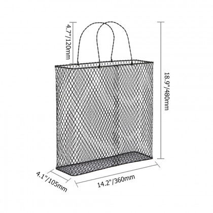 HMR - Metal Magazine Rack with Handle in Gold