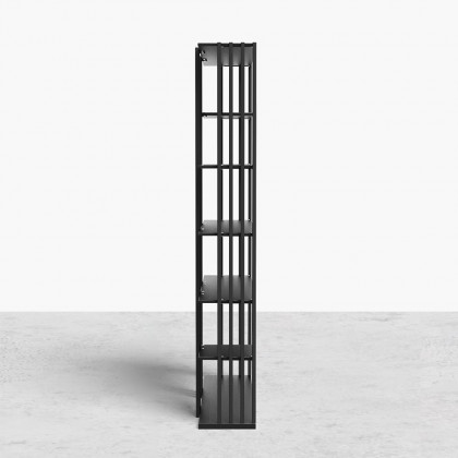 HMR Modern Etagere Bookshelf with 6-Shelf - Black