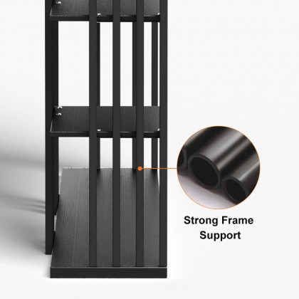 HMR Modern Etagere Bookshelf with 6-Shelf - Black