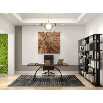 HMR Modern Etagere Bookshelf with 6-Shelf - Black