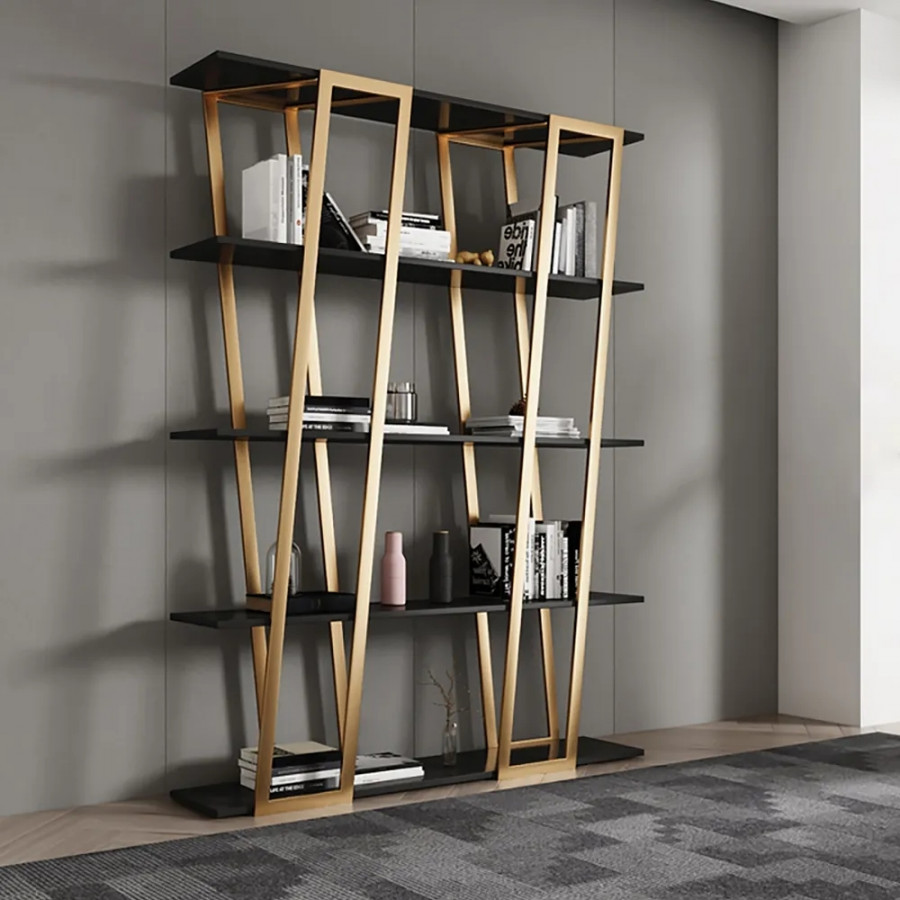 HMR - Parallel Etagere Bookshelf in Gold and Black