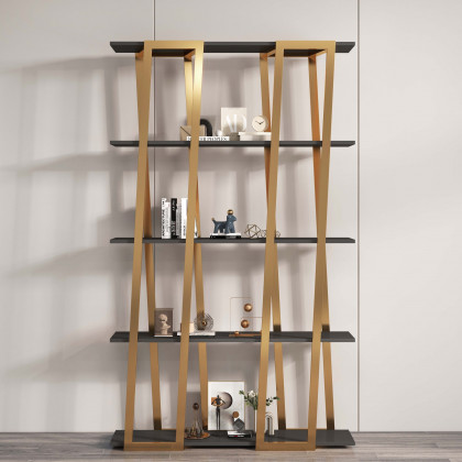 HMR - Parallel Etagere Bookshelf in Gold and Black