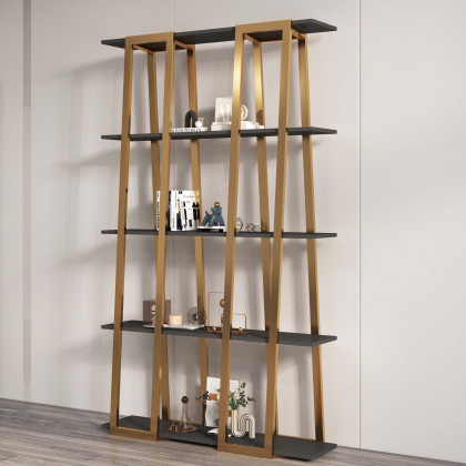 HMR - Parallel Etagere Bookshelf in Gold and Black