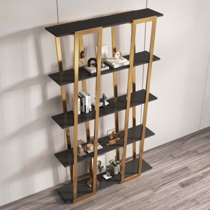 HMR - Parallel Etagere Bookshelf in Gold and Black