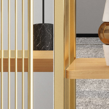 HMR Modern Storage Standing Etagere Bookshelf with 4 Tiers - Gold