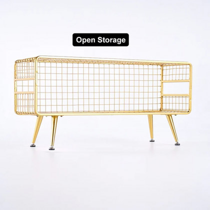 HMR Modern Mesh Standing 20" Etagere Bookshelf - Gold