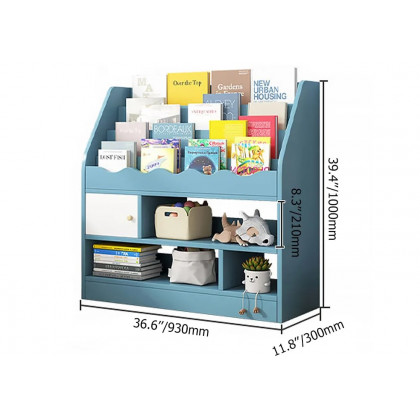 HMR - Modern White Kids Bookshelf Toy Storage Shelf in Manufacture Finish