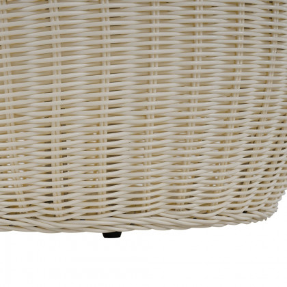 HMR - Rattan Glass-Top Coffee Table 24.4" in Khaki