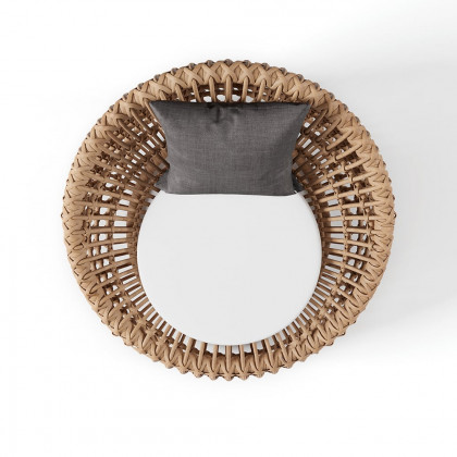 HMR - Austen Rattan Outdoor Barrel Chair with Cushion in Brown