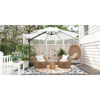 HMR - Austen Rattan Outdoor Barrel Chair with Cushion in Brown